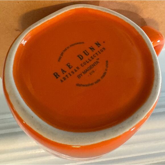 2 Rae Dunn Halloween Mugs BOO & EEK Orange Artisan Collection + TY Spooky Ghost - Picture 6 of 13